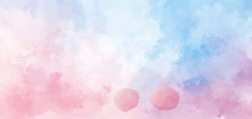 Poster - A soft and dreamy watercolor background in pastel shades of pink and blue, perfect for creative projects and designs.
