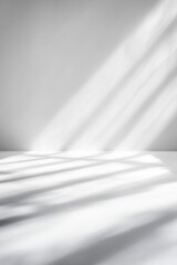 Poster - Minimalist background with soft shadows creating an elegant and serene space, perfect for various design projects.