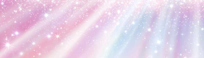 Poster - A dreamy background featuring soft pastel colors and shimmering stars for various creative projects.