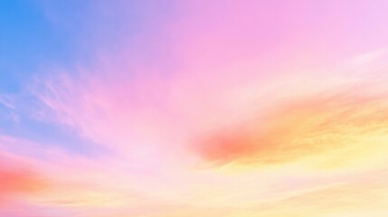 Poster - A tranquil sunset showcasing soft pink and orange hues blending in a serene sky, perfect for calm and peaceful imagery.