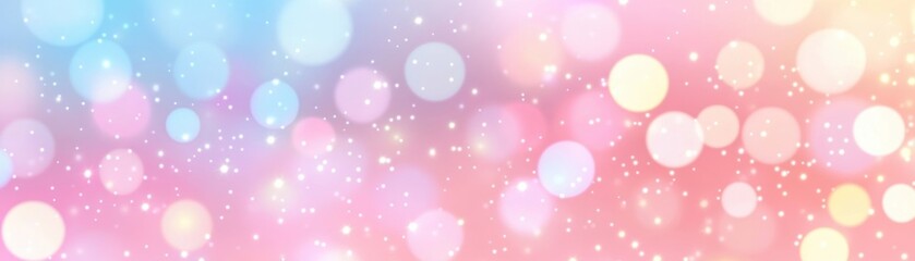 Poster - A soft pastel background filled with colorful bokeh, perfect for creating a dreamy and whimsical atmosphere.