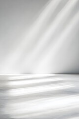 Poster - Minimalist scene featuring soft light rays illuminating an empty space, ideal for artistic backgrounds and design projects.
