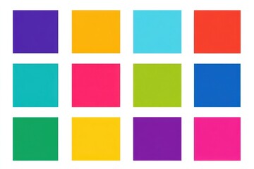 Poster - A vibrant grid of colorful squares showcasing a range of bold and bright hues for creative projects and designs.