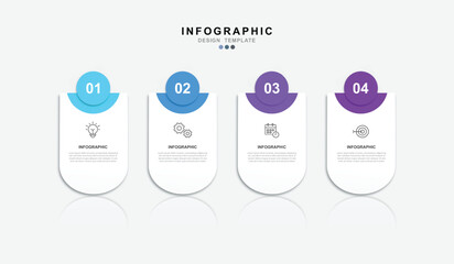 Fototapete - Infographic 4 options design elements for your business data. Vector Illustration.