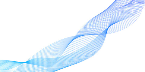 Poster - abstract wave element for background design, abstract vector blue wave lines on white background, te