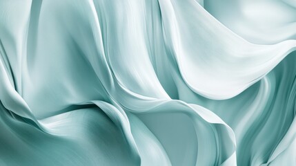 Sticker - Abstract flowing light teal fabric background.