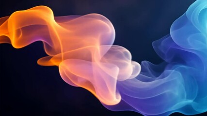 Leinwandbilder - Colorful Flowing Smoke Abstract Movement in Vibrant Orange and Blue Textures for Dynamic Backgrounds