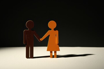 Wall Mural - a couple holding hands in silhouette