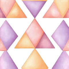 Poster - Colorful geometric pattern with triangles in pastel shades on a white background