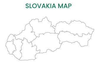  High detailed map of Slovakia. Outline map of Slovakia. Europe