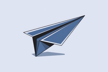Aufkleber - A stylized illustration of a blue paper airplane in flight, suggesting speed and travel.