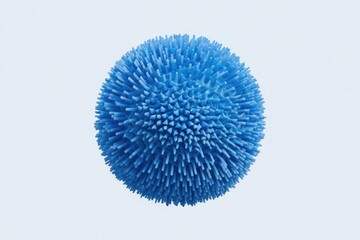 Poster - A 3D rendering of a spiky blue sphere, resembling a virus or abstract art.