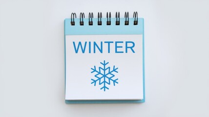 Poster - A small blue notepad with the word WINTER and a snowflake icon.
