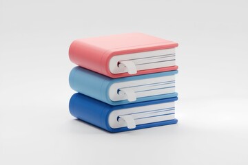 Poster - A stack of three colorful books, symbolizing education, knowledge, and learning.