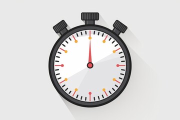 Aufkleber - A classic stopwatch design, showing the time.  Simple, flat style.