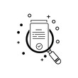 © sumi - assessment or audit icon for regulatory report. linear stroke design or simple graphic validate doc logotype element for business or web pictogram. concept of violating search or regulation process