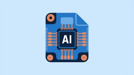 Poster - AI file concept, depicting artificial intelligence within a digital document.