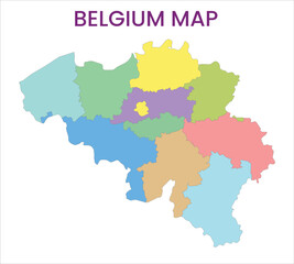  High detailed map of Belgium. Outline map of Belgium. Europe