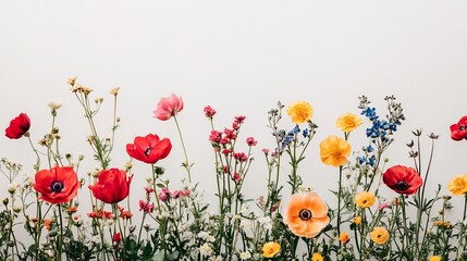 Wall Mural - Vibrant Wildflower Meadow: A Burst of Spring Colors