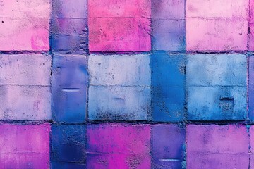 Poster - Modern urban wall texture featuring colorful hues of purple, pink, and blue, ideal for creative advertising mockups