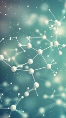 Poster - Elegant Molecular Structure on a Soft Blue Gradient Enhances Modern Science Aesthetics