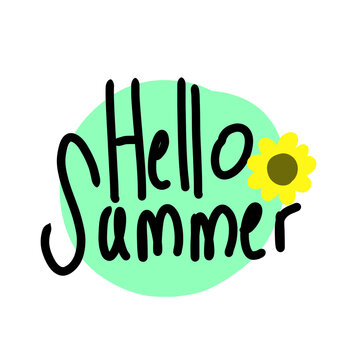 Hello summer handrawn art doodles art