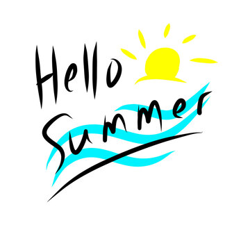 Hello summer handrawn art doodles art