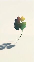 Poster - A Vibrant Green Shamrock Against a Soft Rainbow Gradient Creates a Stunning Visual