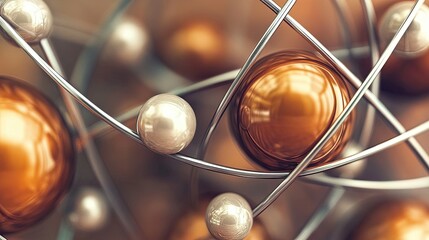 Poster - Exploring the Intricate Dance of Particles in an Abstract Atom Model Representation