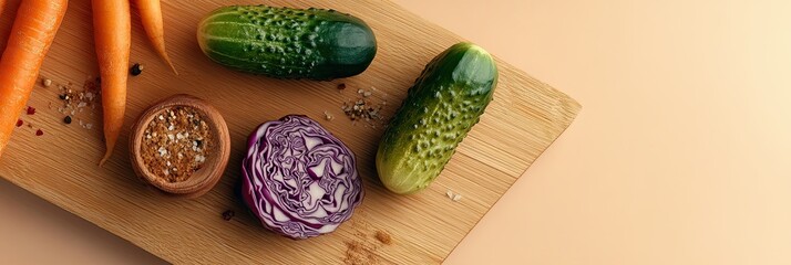 Poster - Colorful Display of Fermented Vegetables Highlighting Vibrant Flavors and Healthy Choices