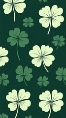 Poster - Delicate Clover Pattern Creating a Serene Atmosphere With Nature's Elegance in Soft Greens