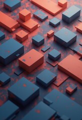 Aufkleber - Pastel Rectangular Cubes in 3D