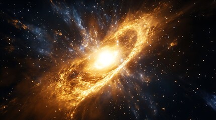 bright stellar nebula surrounded by star formations in the vast depths of space