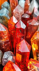 Poster - Vibrant Collection of Sparkling Uncut Gems Radiating Warmth in Brilliant Colors