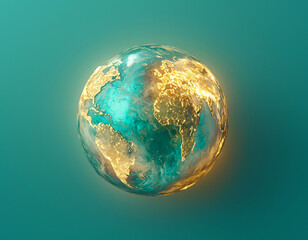 Sticker - Golden Earth Globe