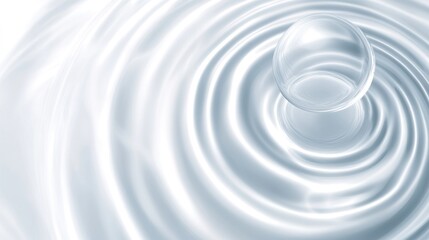 Canvas Print - Glass sphere on swirling, rippling water.