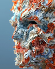 Poster - Harmony and balance in hyperrealistic sculpture artistic studio detailed artwork creative environment close-up perspective
