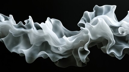 Poster - A long, flowing white fabric with a black background