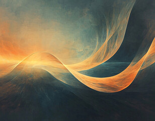 Canvas Print - Abstract Orange Waves