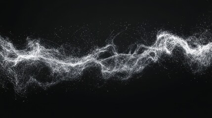 Poster - A long, white line of particles is suspended in the air