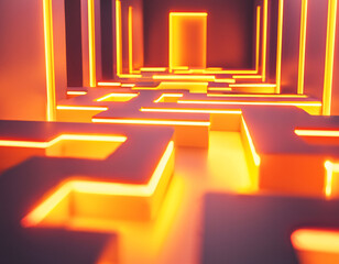 Wall Mural - Neon Maze