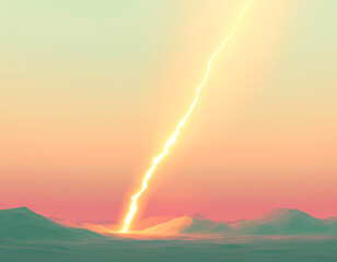 Wall Mural - Desert Sunset Lightning