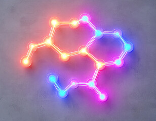 Poster - Neon Molecular Structure