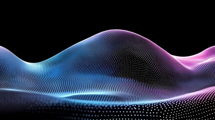 Leinwandbilder - Abstract Digital Waveform Glowing Neon Landscape