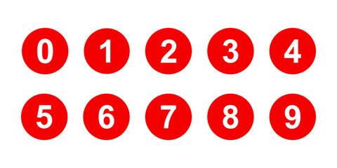 numbers icon set 0-9