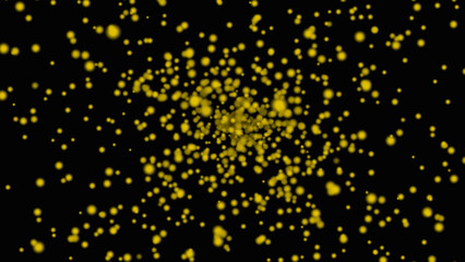 Poster - Golden flakes-glittering gold particles are scattered on the black surface. isolated on transparent background, vector illustration.
