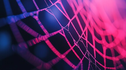 Neon Pink Spiderweb Abstract Art Design