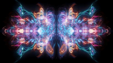 Poster - abstract colorful light trails symmetrical design
