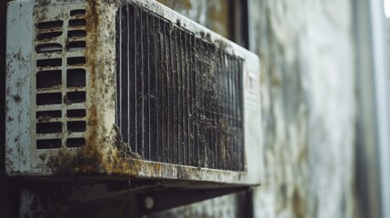 Wall Mural - Faded Industrial Cooling Unit, Neglected Technology