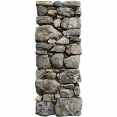 Poster - Rough textured surface of a fragment of an old stone wall isolated on white